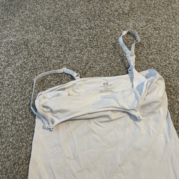 Organic Cotton Nursing Tank Top never worn bright beautiful white! H&M brand new - Picture 2 of 4